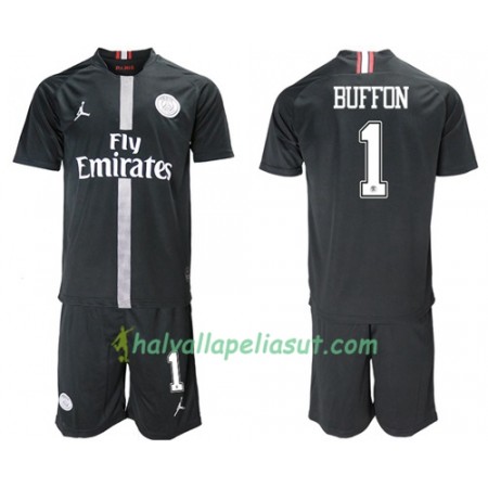 Jalkapallo Pelipaidat Paris Saint Germain Buffon 1 Jodan Musta Lasten 3 Paita 2018-2019 Lyhythihainen